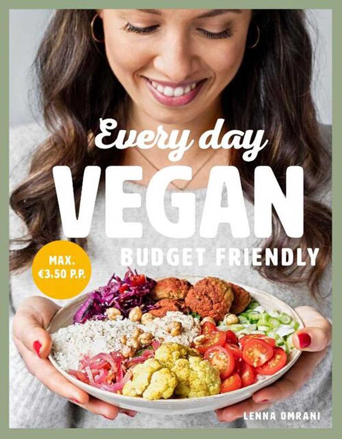 Cover van het Every Day Vegan Budget Friendly kookboek van Lenna Omrani